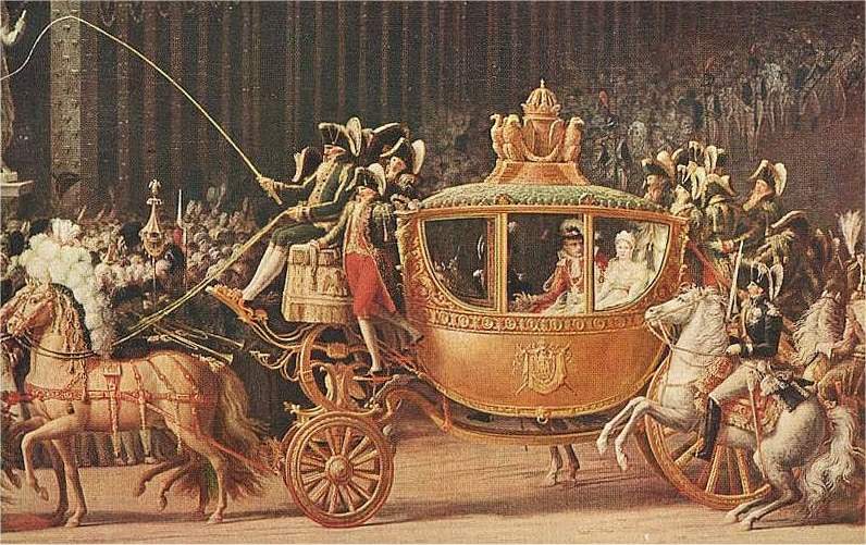 Mariage de l'empereur Napoléon et de l'Impératrice Marie-Louise le 2 avril 1810, carte postale - collection particulière.