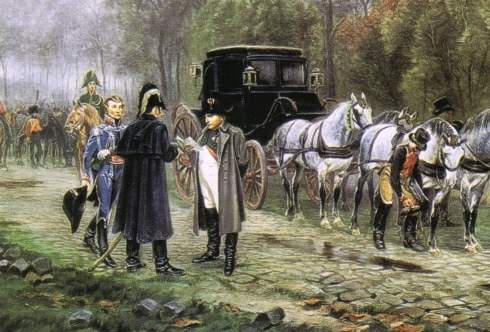 Napoléon en route détail du tableau de Desvarreux - collection Musée de Brienne-le-Château.