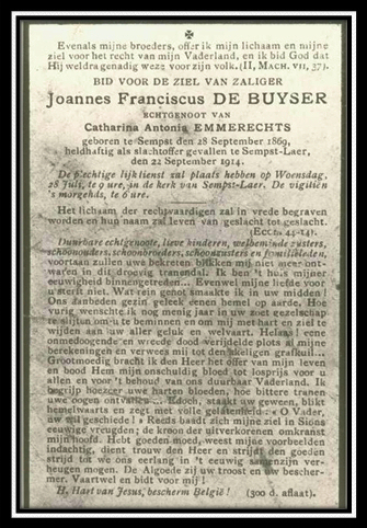 Joannes Franciscus De Buyser Collectie - collection Roger Van Kerckhoven.